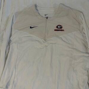 Nike Georgia Bulldogs Men’s Half Zip Jacket Pullover White Dawgs UGA XXL